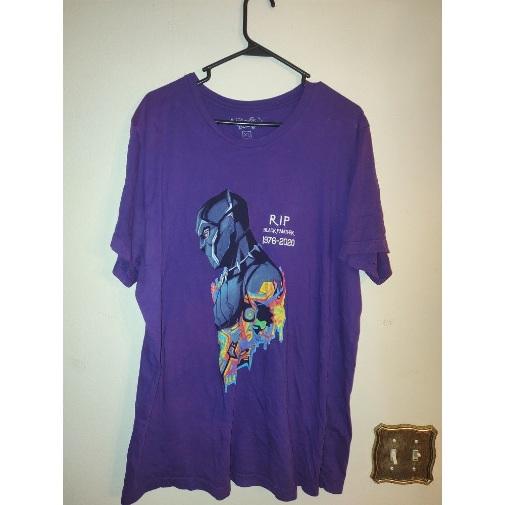 Men's Rip Balck Panther 1976 - 2020 Purple T Shirt Size XL